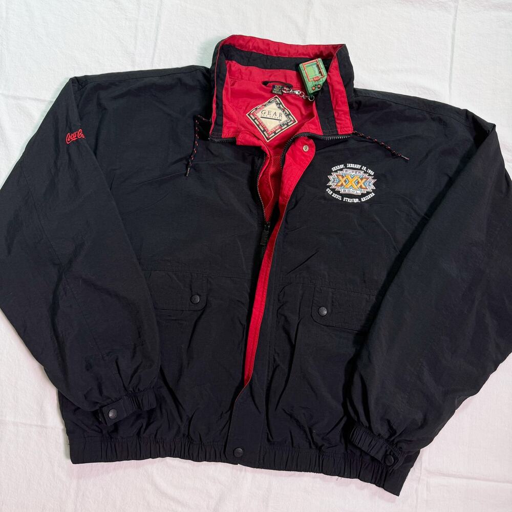 Vintage Super Bowl XXX 1996 Zip Up Jacket Dallas Cowboys NFL - L